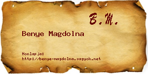 Benye Magdolna névjegykártya